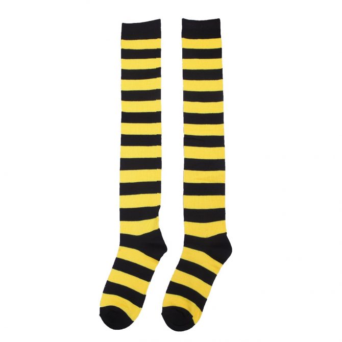 Medias de rayas negras y amarilla medias de estilo abejas - Imagen 4